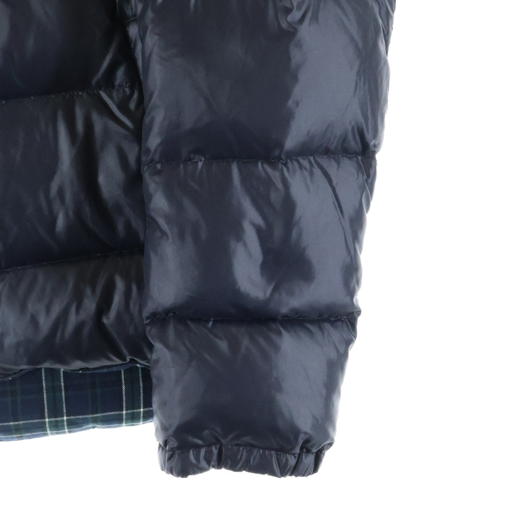 NO BRAND(ノーブランド) SLICK スリック 裏チェック柄 フーデッドダウンジャケット ブラック