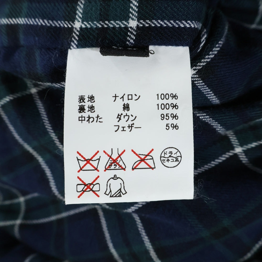 NO BRAND(ノーブランド) SLICK スリック 裏チェック柄 フーデッドダウンジャケット ブラック