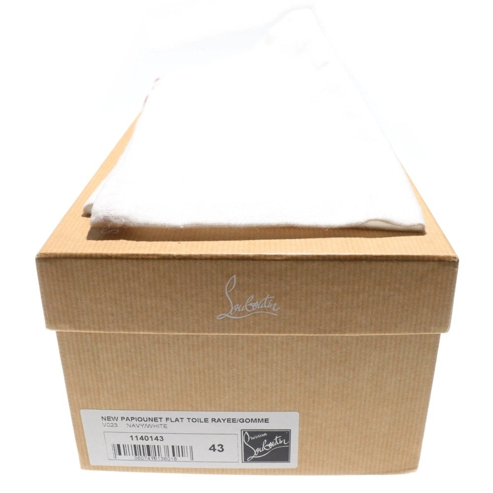 CHRISTIAN LOUBOUTIN(クリスチャンルブタン) タッセルスリッポン ローカットシューズ ストライプ ネイビー/ホワイト