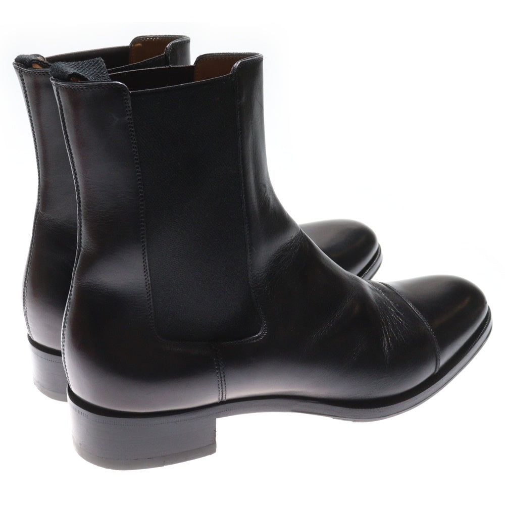 CHRISTIAN LOUBOUTIN(クリスチャンルブタン) ラウンドトゥ サイドゴア ハイカット レザーブーツ ブラック