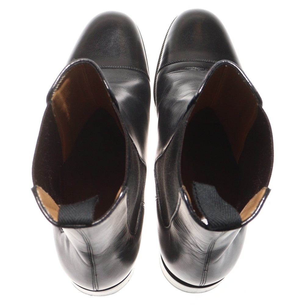 CHRISTIAN LOUBOUTIN(クリスチャンルブタン) ラウンドトゥ サイドゴア ハイカット レザーブーツ ブラック