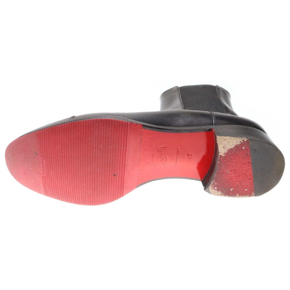 CHRISTIAN LOUBOUTIN(クリスチャンルブタン) ラウンドトゥ サイドゴア ハイカット レザーブーツ ブラック