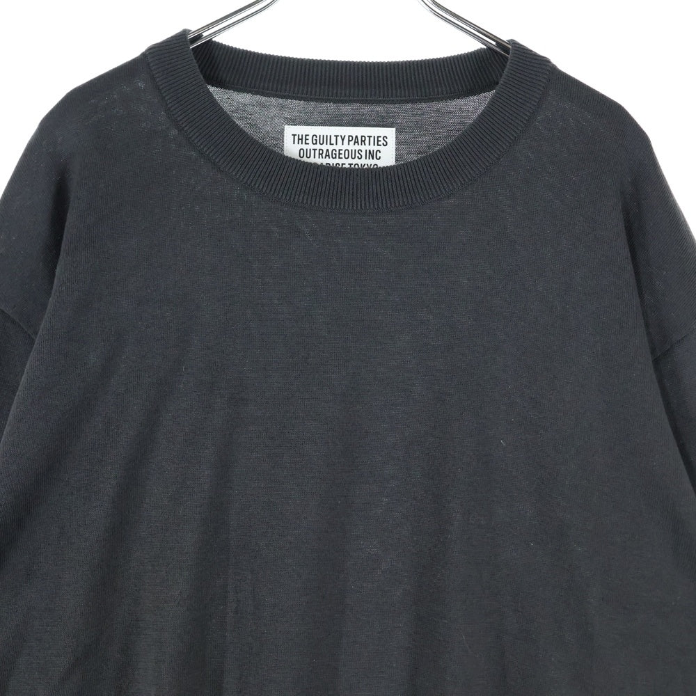 WACKO MARIA(ワコマリア) 25SS COTTON KNIT SWEATER コットンニットセーター チャコール 25SSE-WMK-KN01