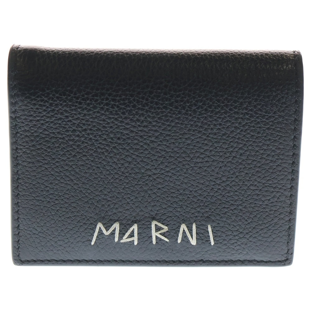 MARNI(マルニ) ロゴ刺繍入り 2つ折り財布 ブラック MARNI PFMOW02Q06 P6533