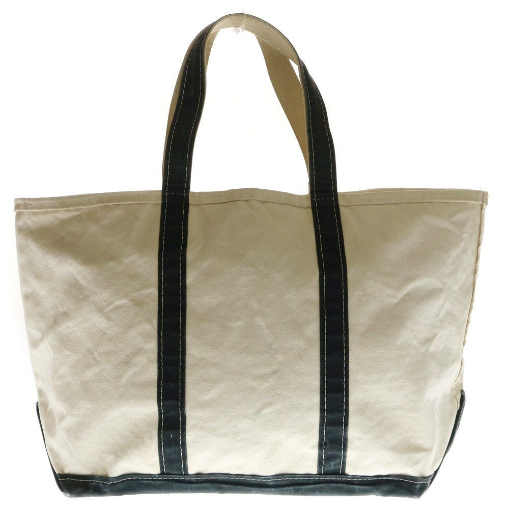 L.L.Bean(エルエルビーン) 80-90S VINTAGE BOATAND TOTE ヴィンテージ コットンキャンバス トートバッグ アイボリー/ブラック