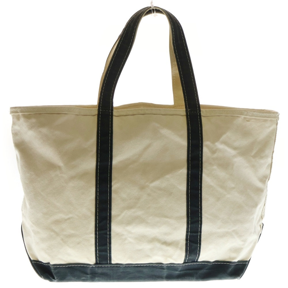 L.L.Bean(エルエルビーン) 80-90S VINTAGE BOATAND TOTE ヴィンテージ コットンキャンバス トートバッグ アイボリー/ブラック