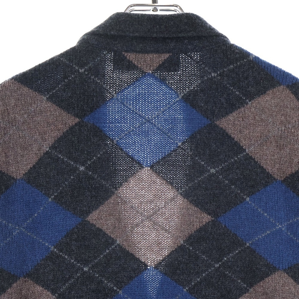 UNDERCOVER(アンダーカバー) 21AW CA INTARSIA ARGYLE KNIT JKT インターシア アーガイル柄 ニットジャケット カーディガン ブラウン UC2A4103