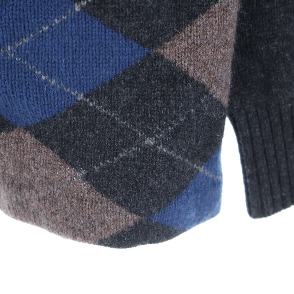 UNDERCOVER(アンダーカバー) 21AW CA INTARSIA ARGYLE KNIT JKT インターシア アーガイル柄 ニットジャケット カーディガン ブラウン UC2A4103