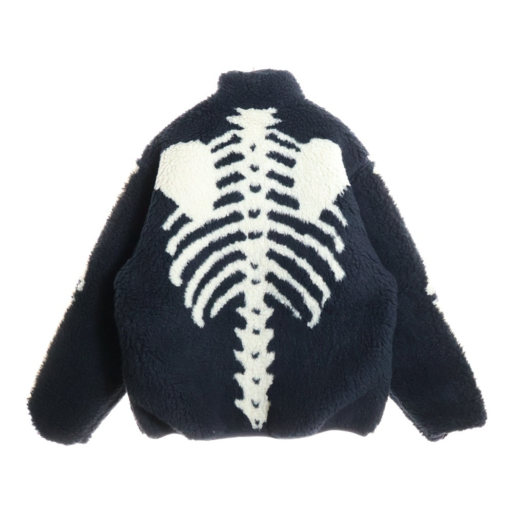KAPITAL(キャピタル) BONE柄ボアフリース リバーシブルブルゾン ブラック K2412LJ146