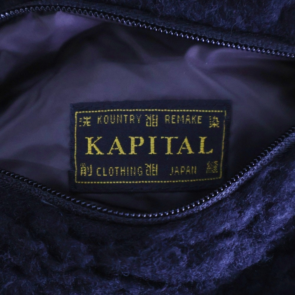 KAPITAL(キャピタル) BONE柄ボアフリース リバーシブルブルゾン ブラック K2412LJ146