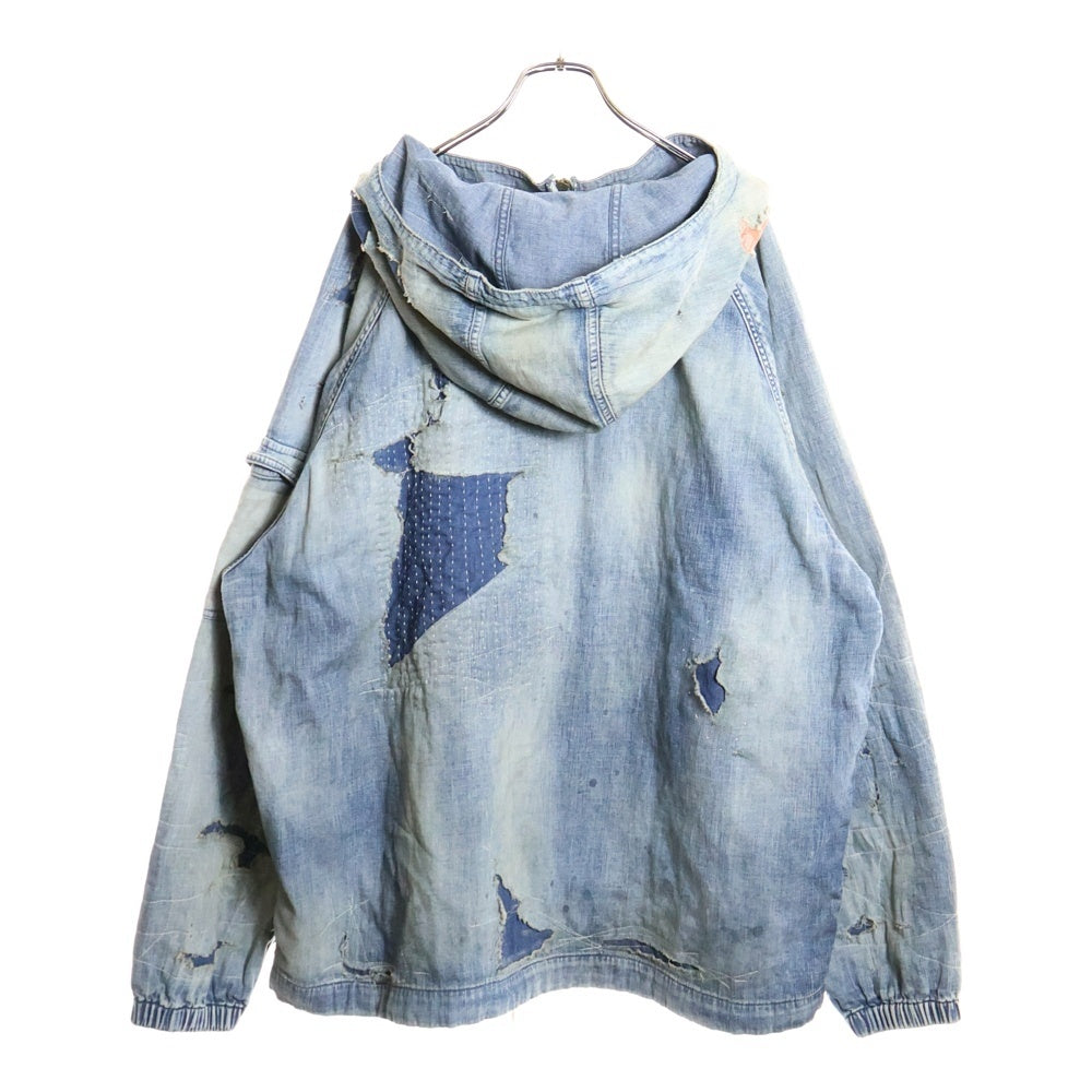 anachronorm(アナクローム) DUAL DENIM REMAKED FULLZIP PARKA AN340-R デュアルデニム リメイクド フルジップパーカー インディゴ