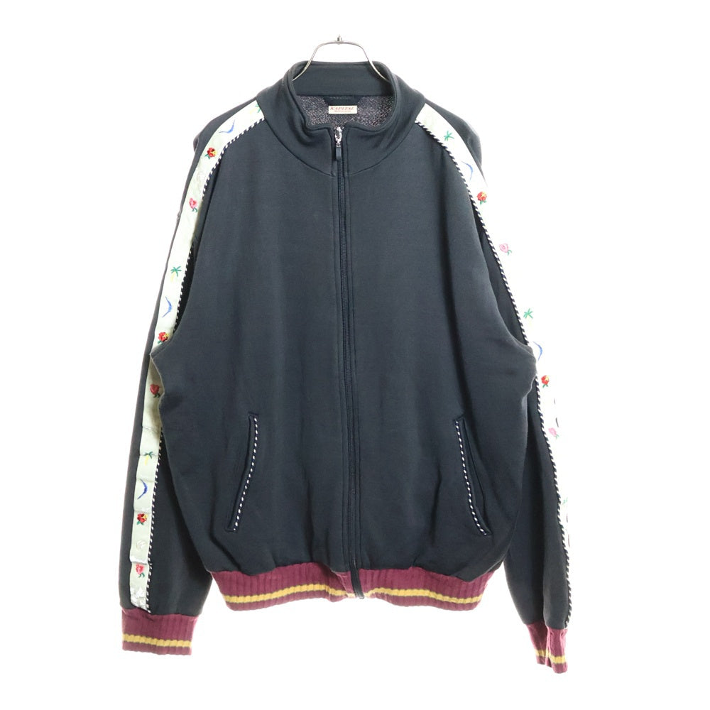 KAPITAL(キャピタル) レーヨン 裏毛 スカジャージ スウェットブルゾン ブラック EK-606