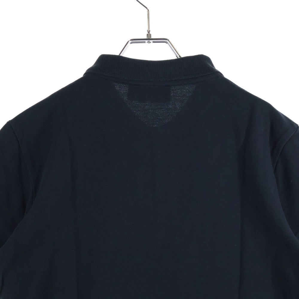 MAISON KITSUNE(メゾンキツネ) POLO TRICOLOR FOX PATCH トリコロールフォックス刺繍 コットン 半袖ポロシャツ ブラック SS17M709