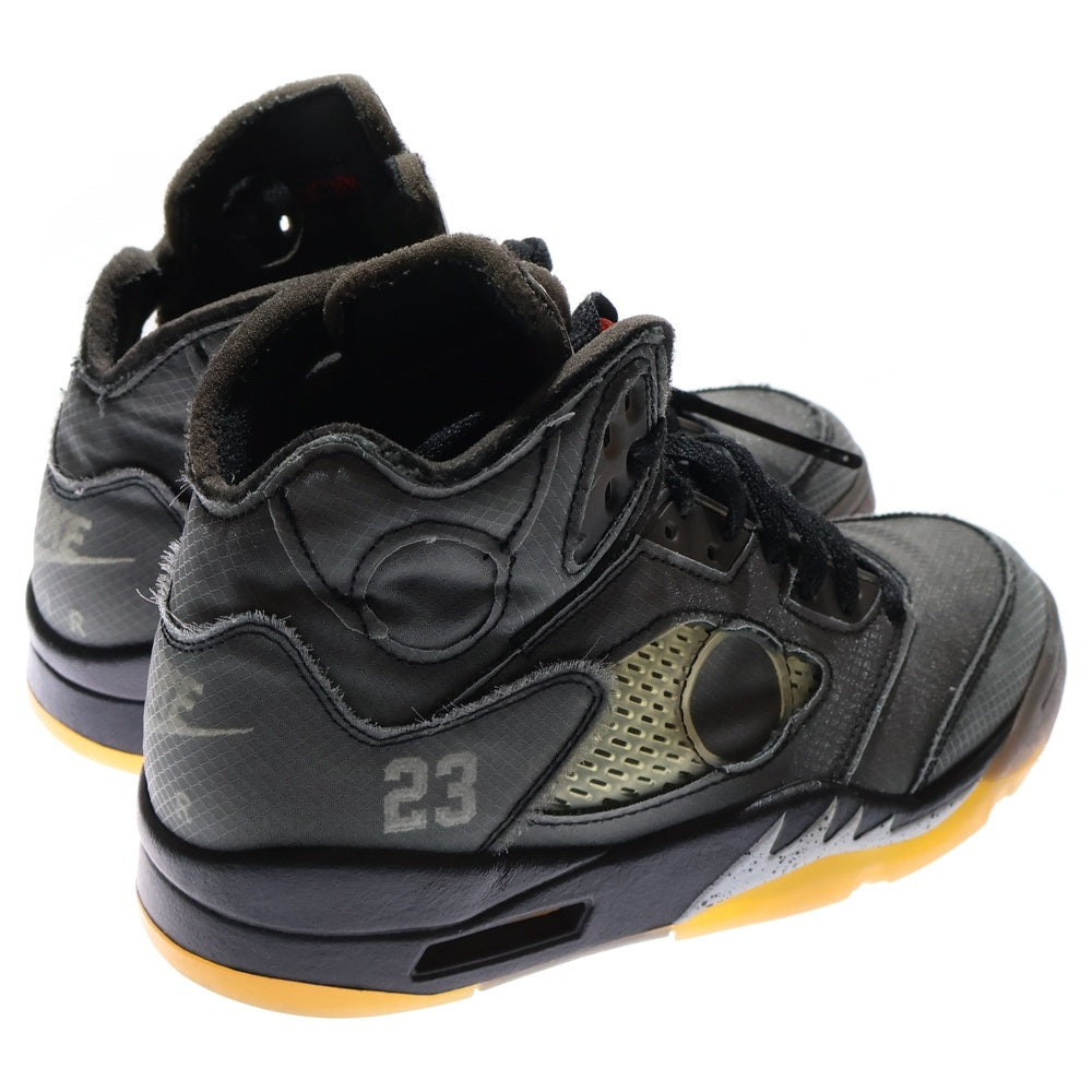 NIKE(ナイキ) ×OFF WHITE AIR JORDAN 5 RETRO SP オフホワイト エアジョーダン5 レトロ ハイカットスニーカー グレー US7.5/25.5cm CT8480-001
