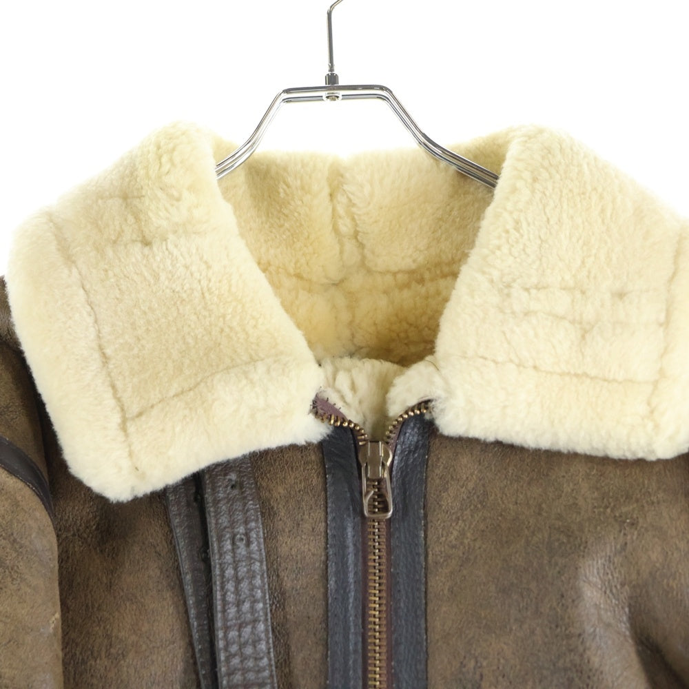 AVIREX(アヴィレックス) B-3 シープスキン ムートン ボア フライトジャケット ブラウン AC-17555