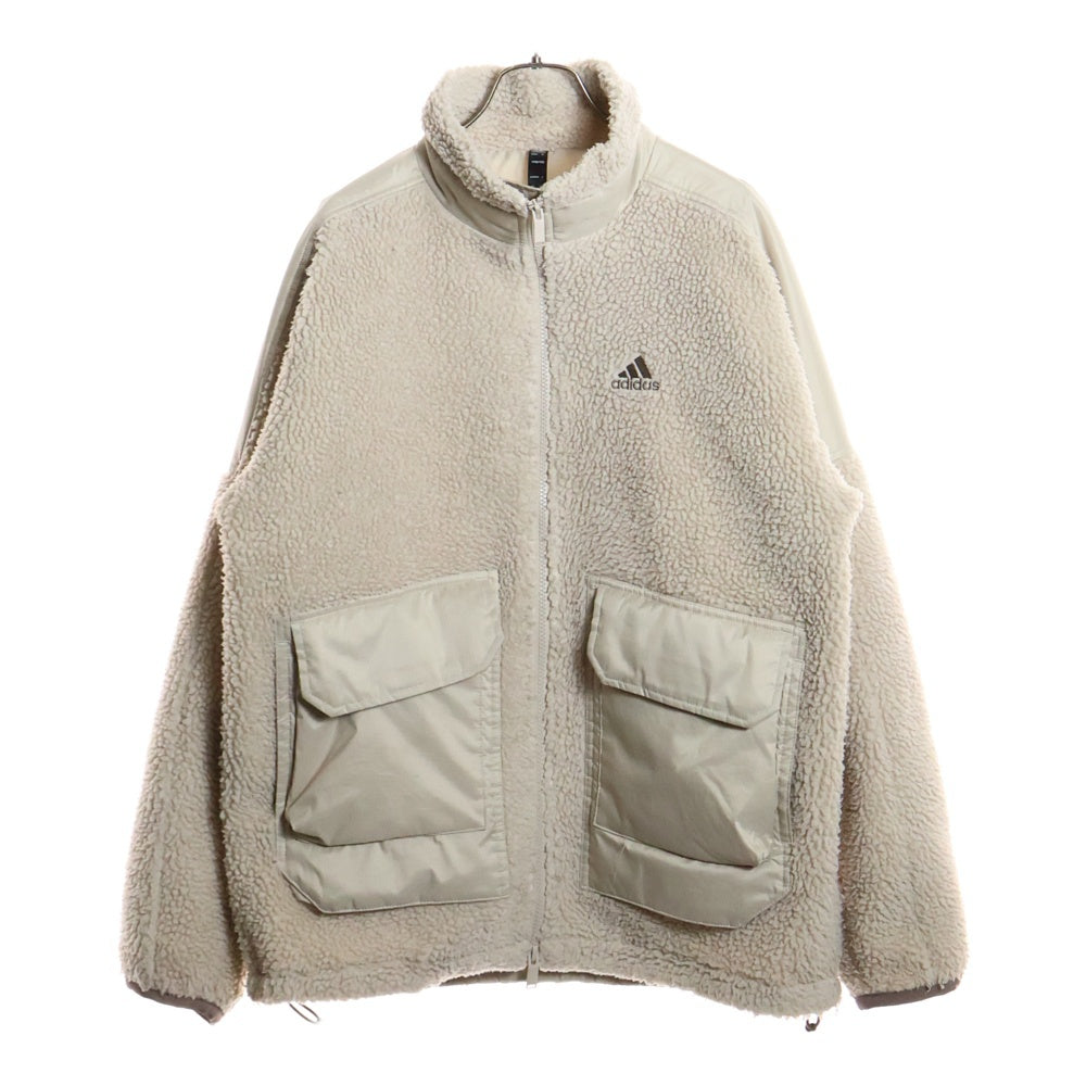 adidas(アディダス) WORD BOA JACKET ワーディング オーバーサイズ ボア フリースジャケット ベージュ IK7342