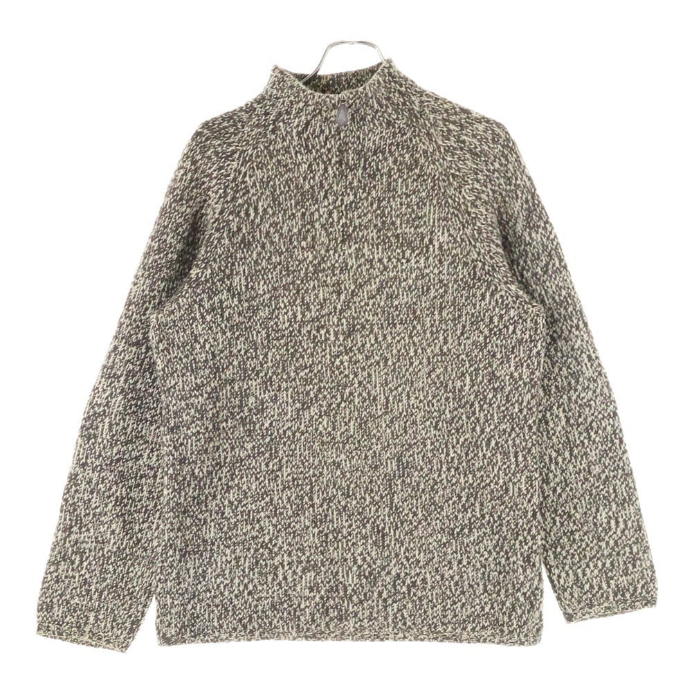 HERMES(エルメス) Cashmere Half Zip Knit カシミヤ ハーフジップ エルボーパッチ ニット セーター ブラウン