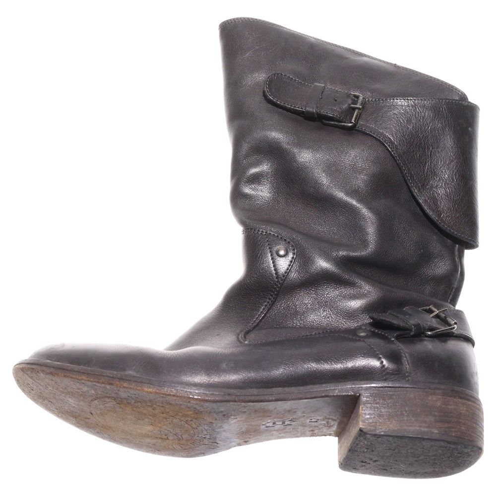 DIESEL(ディーゼル) アジャスター レザーミドルブーツ ブラック