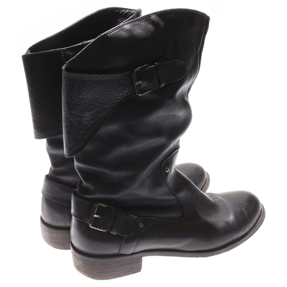 DIESEL(ディーゼル) アジャスター レザーミドルブーツ ブラック