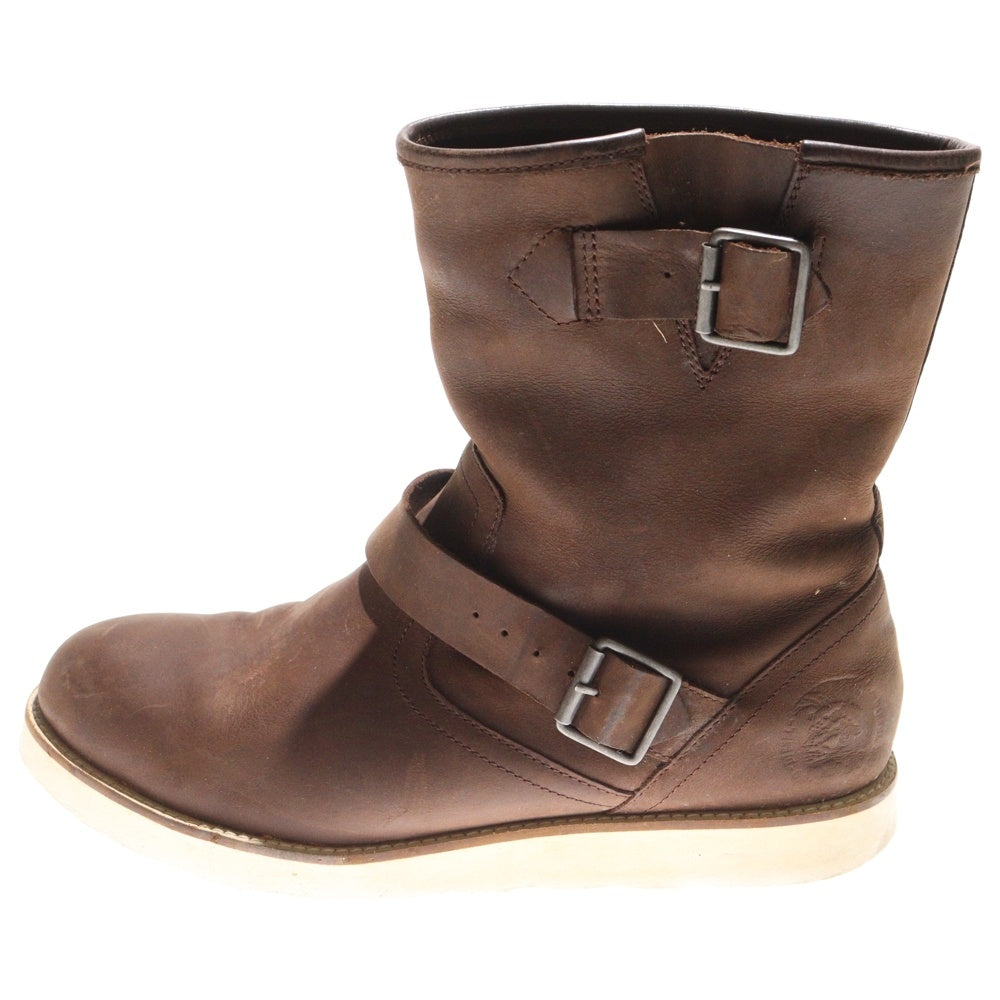 DIESEL(ディーゼル) ロゴ刻印 アジャスター レザーミドルブーツ ブラウン