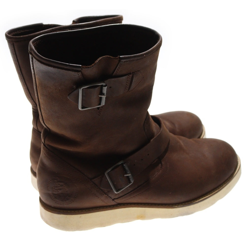 DIESEL(ディーゼル) ロゴ刻印 アジャスター レザーミドルブーツ ブラウン