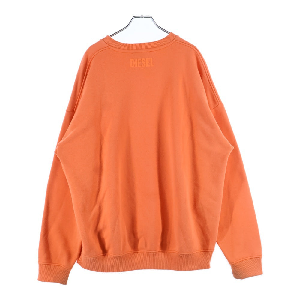 DIESEL(ディーゼル) S-MART-FLU FELPA フロントエンブロイダリー クルーネックスウェット トレーナー オレンジ A01153