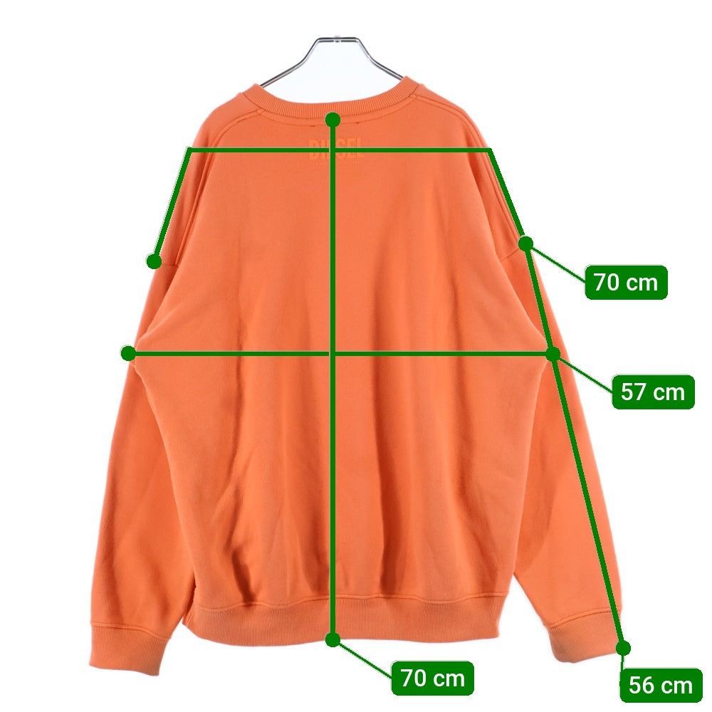 DIESEL(ディーゼル) S-MART-FLU FELPA フロントエンブロイダリー クルーネックスウェット トレーナー オレンジ A01153