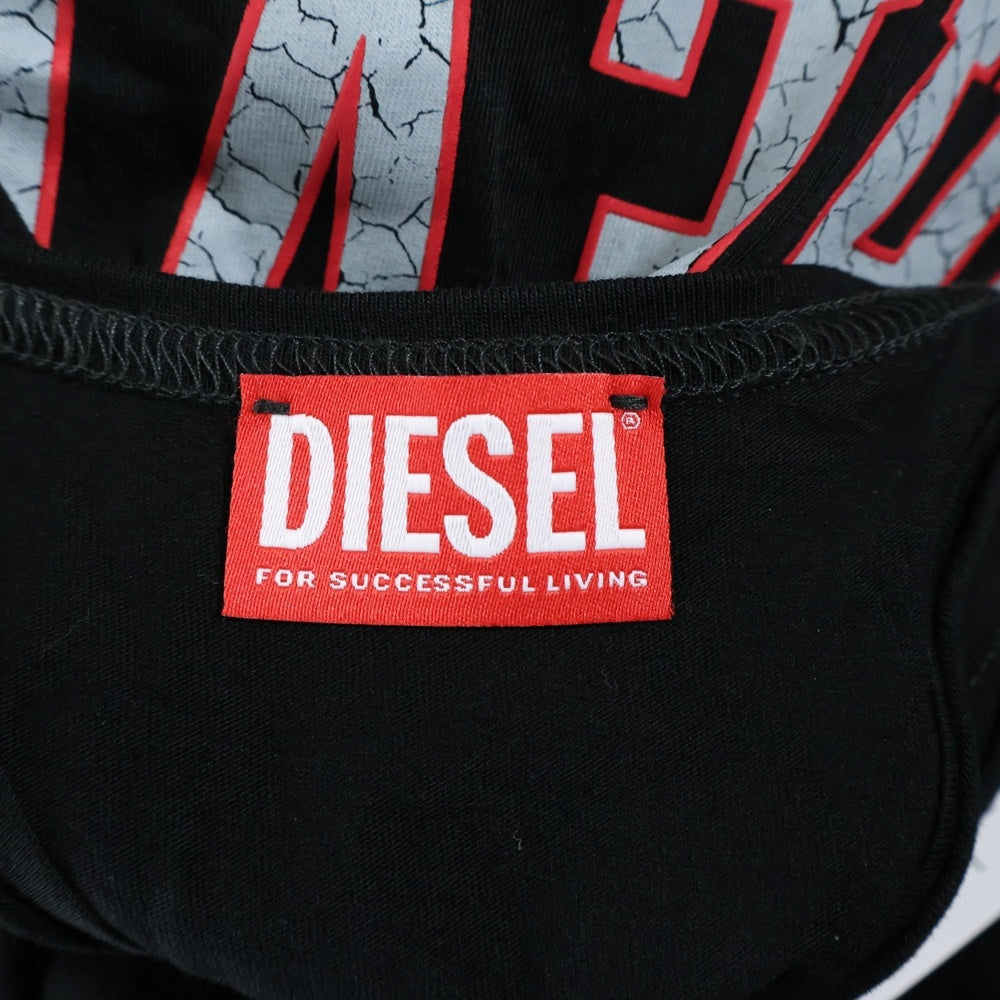 DIESEL(ディーゼル) D-ZELIE フロントクラックプリント ラップドレス カットソー レディース ブラック A12953
