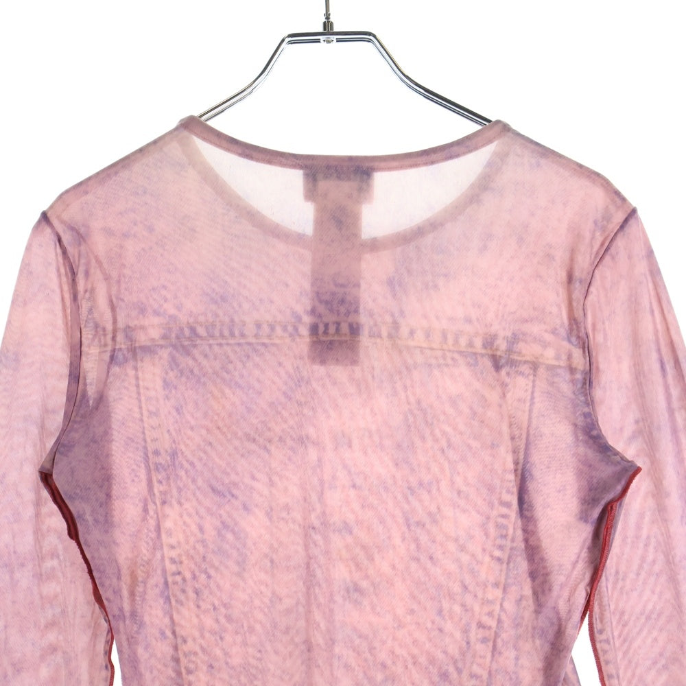 DIESEL(ディーゼル) T-CLAU-D1 トロンプルイユ シースルー ロングスリーブ トップス レディース ピンク A05906