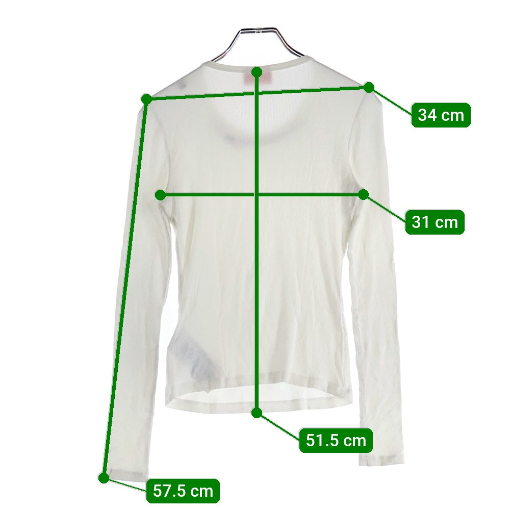 DIESEL(ディーゼル) T-MATIC-LS ラウンドネック チェーン 長袖Tシャツ カットソー レディース ホワイト A12718