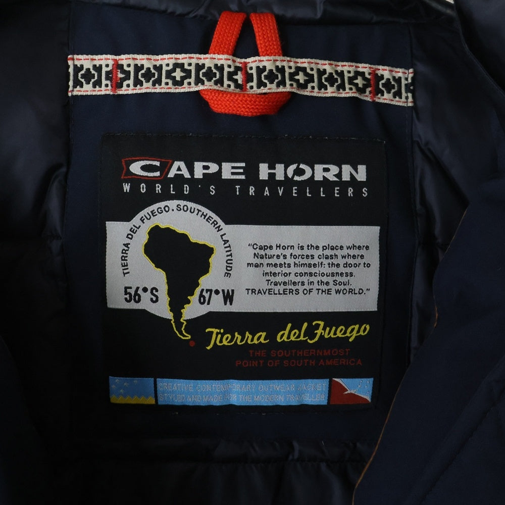 CAPE HORN(ケープホーン) TIERRA SRL ファーフーデッド ナイロン ダウンジャケット コート ネイビー レディース 92501