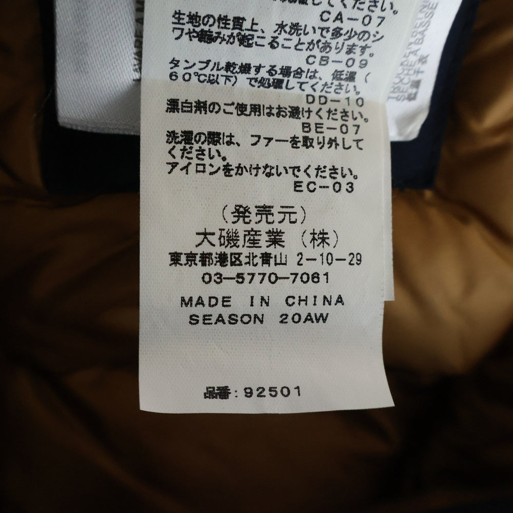 CAPE HORN(ケープホーン) TIERRA SRL ファーフーデッド ナイロン ダウンジャケット コート ネイビー レディース 92501