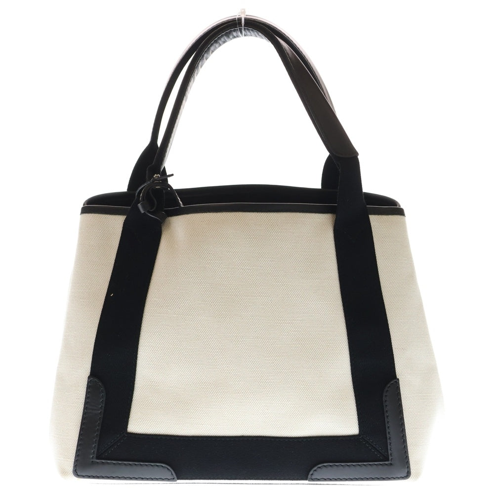 BALENCIAGA(バレンシアガ) NAVY CABAS S ネイビーカバス エス ミニポーチ付き キャンバス ハンドバッグ ベージュ/ブラック 339933 2HH3N