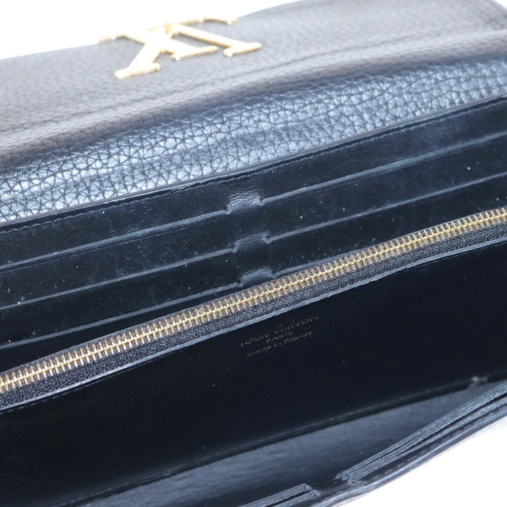 LOUIS VUITTON(ルイヴィトン) ポルトフォイユ カプシーヌ レザー ロングウォレット ブラック N90129 MI3108