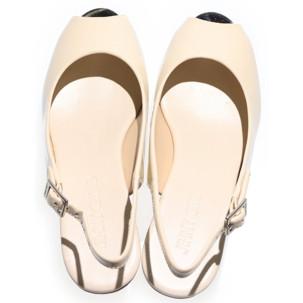 JIMMY CHOO(ジミーチュウ) PRAISE プライズ パテントレザー ウェッジソール ハイヒール サンダル レディース ベージュ J00013295937