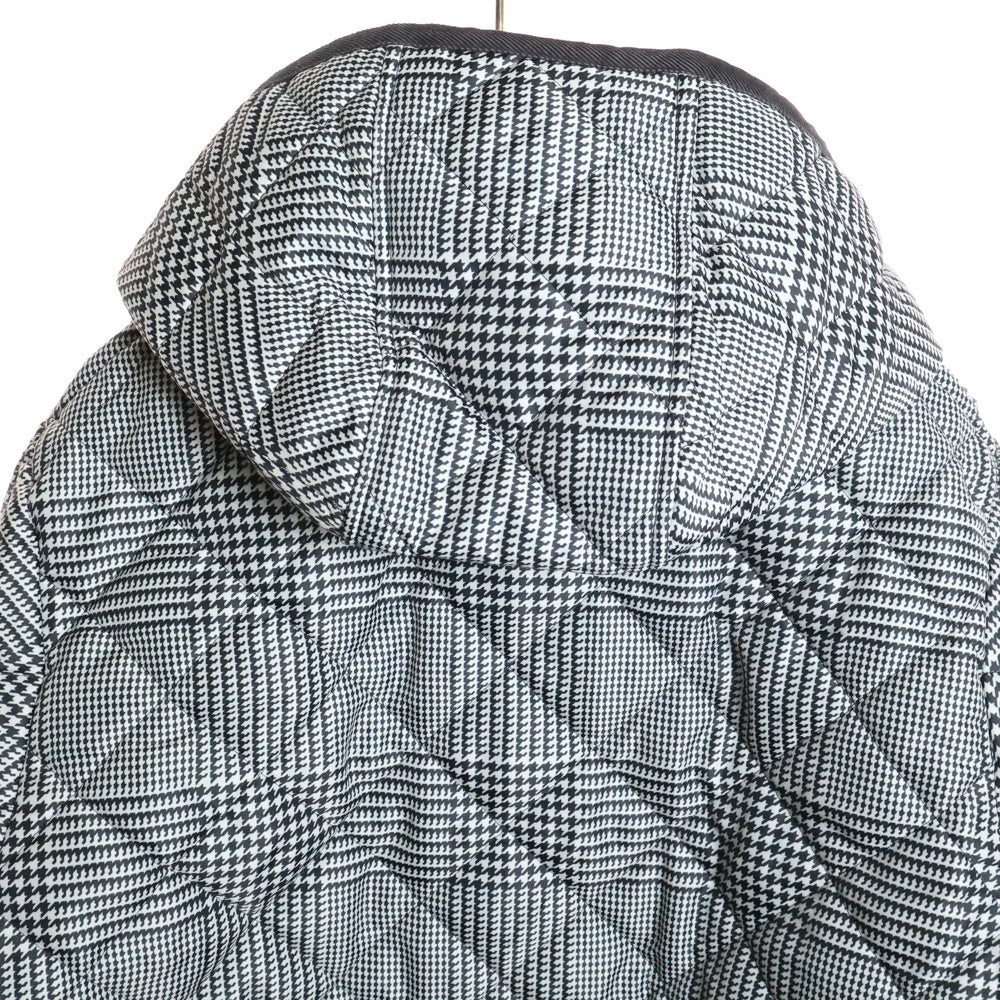 Traditional Weatherwear(トラディショナル ウェザーウェア) 千鳥格子柄 キルティング フーデッドコート ホワイト/ブラック G182APQCO0024PA