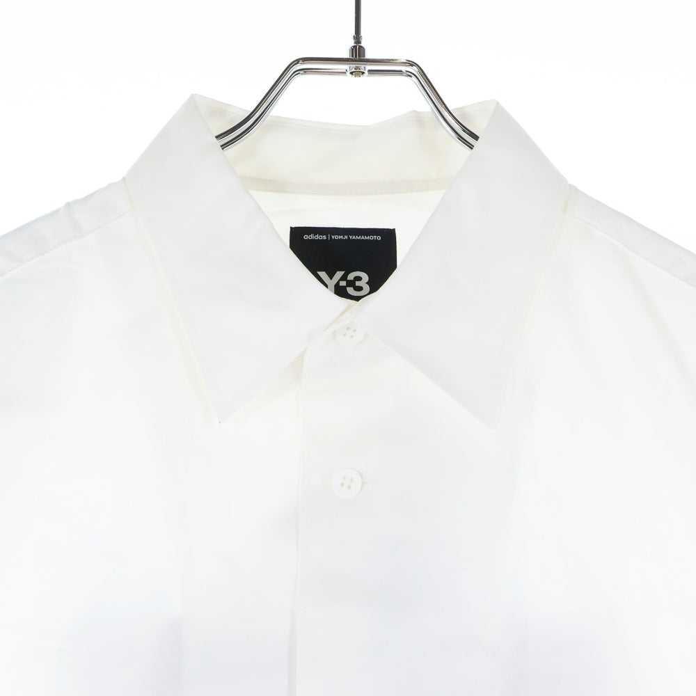 Y-3(ワイスリー) U GFX LOGO SHIR グラフィックロゴ バックプリント 胸ポケット ボタンアップ 長袖シャツ ホワイト JM3202