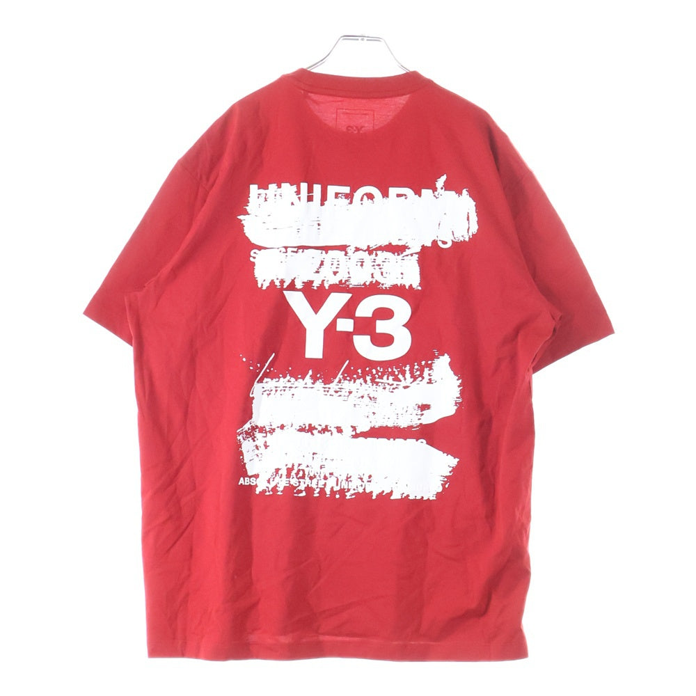 Y-3(ワイスリー) U GFX SS TEE バックロゴデザイン クルーネック カットソー 半袖Tシャツ レッド JN3751