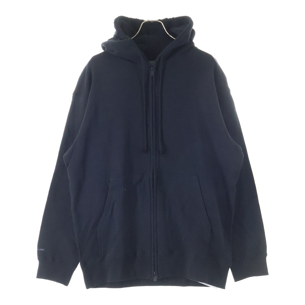 Y's for men(ワイズフォーメン) 24AW FLEECE HOODIE WITH LOGO PRINT フリース ウィズ ロゴプリントデザイン フーデッド スウェット パーカー ブラック MO-T43-077-2-03