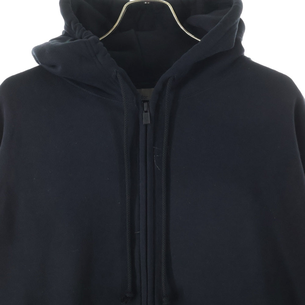 Y's for men(ワイズフォーメン) 24AW FLEECE HOODIE WITH LOGO PRINT フリース ウィズ ロゴプリントデザイン フーデッド スウェット パーカー ブラック MO-T43-077-2-03