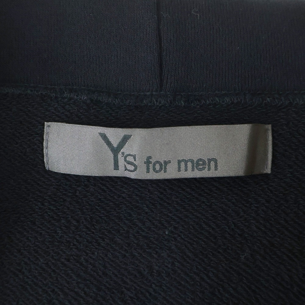 Y's for men(ワイズフォーメン) 24AW FLEECE HOODIE WITH LOGO PRINT フリース ウィズ ロゴプリントデザイン フーデッド スウェット パーカー ブラック MO-T43-077-2-03