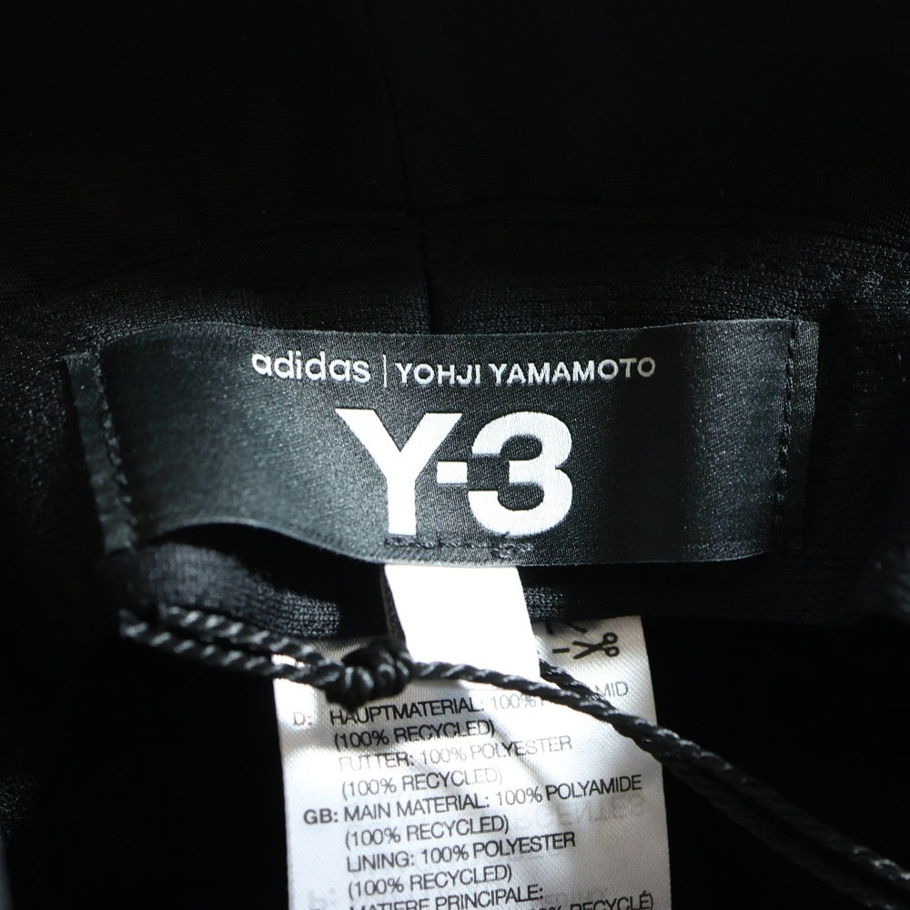 Y-3(ワイスリー) STRAPS HAT ストラップス タルク ロゴデザイン つば付き バケットハット キャップ 帽子 ブラック JP1147