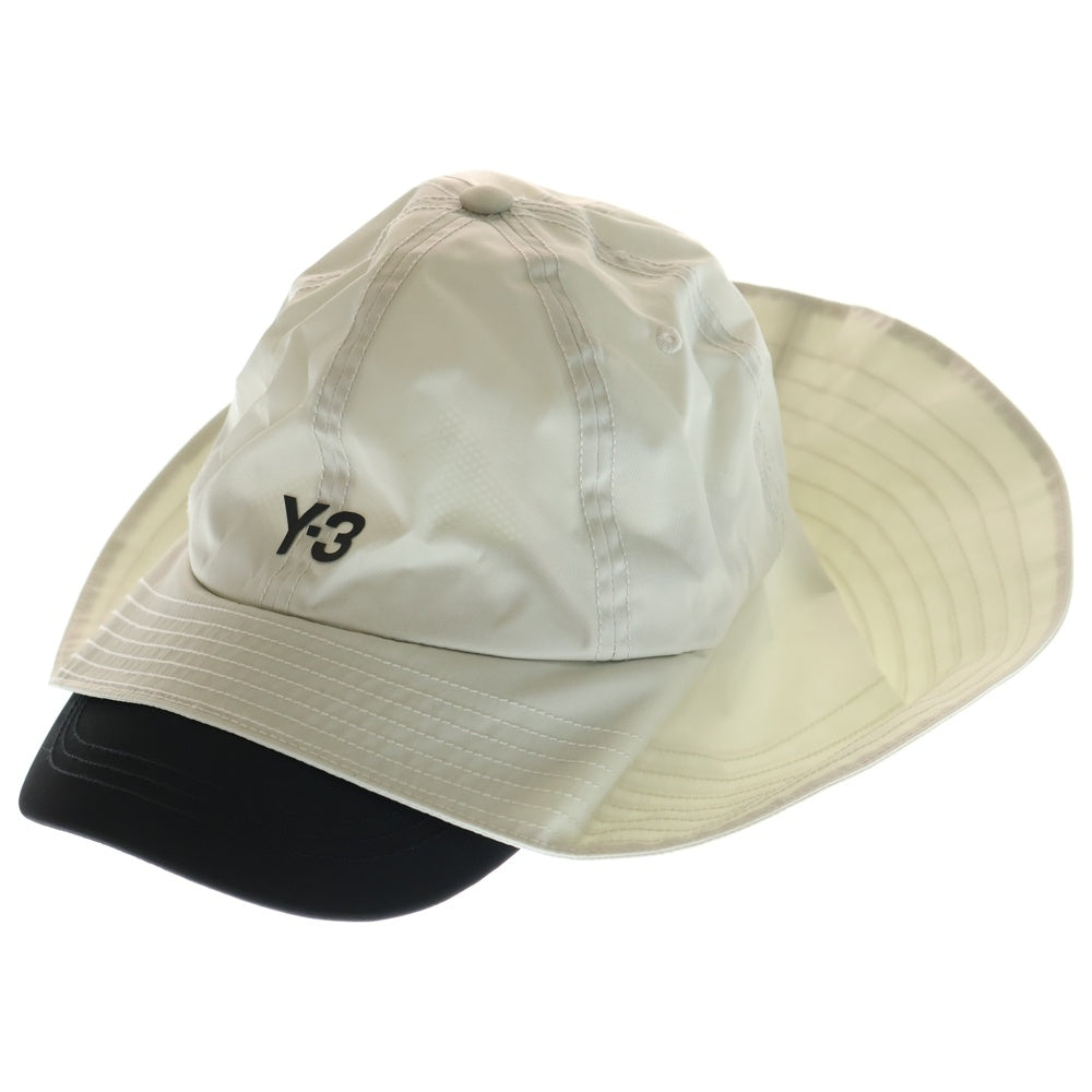 Y-3(ワイスリー) STRAPS HAT TALC ストラップス タルク ロゴデザイン つば付き バケットハット キャップ 帽子 ホワイト JM9063