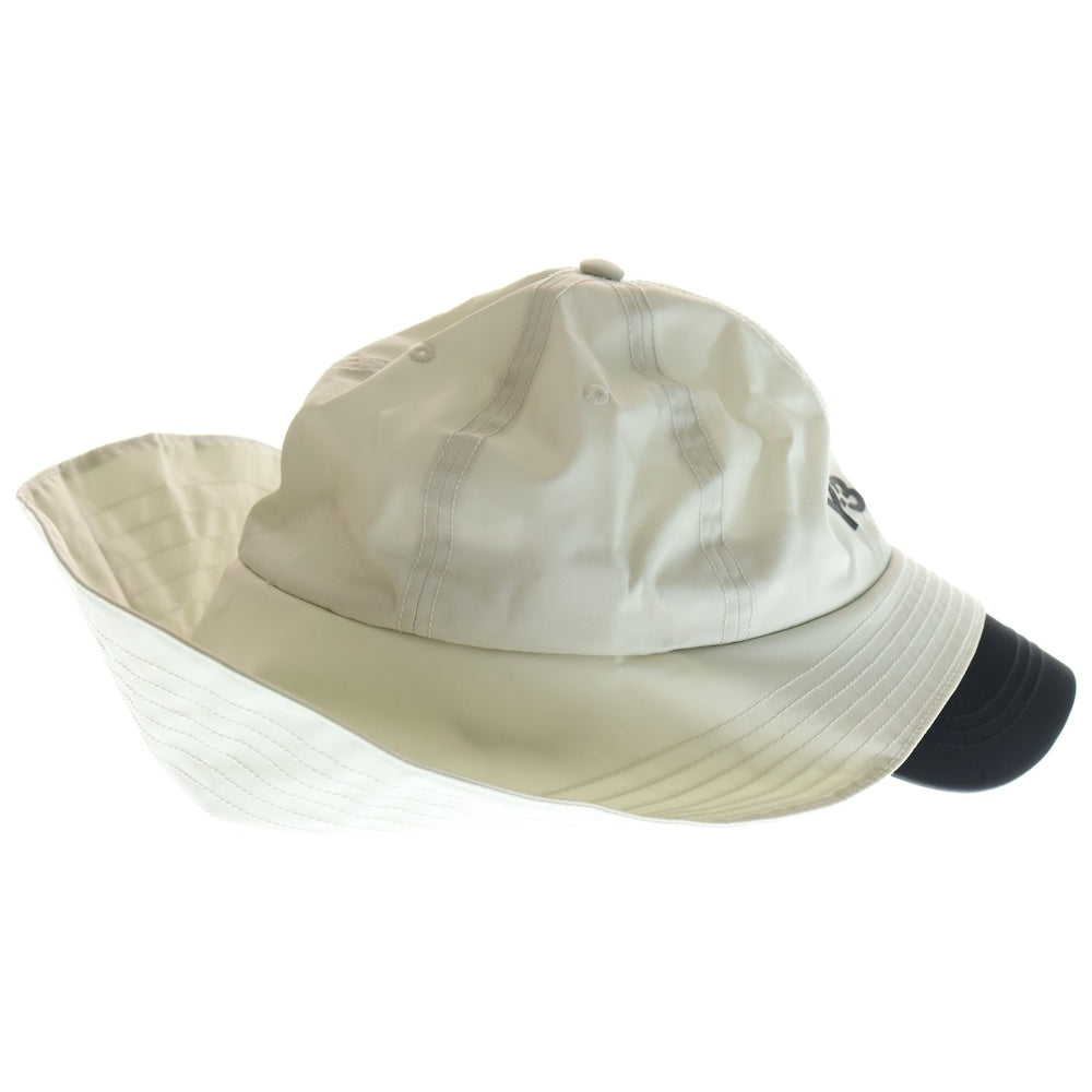 Y-3(ワイスリー) STRAPS HAT TALC ストラップス タルク ロゴデザイン つば付き バケットハット キャップ 帽子 ホワイト JM9063