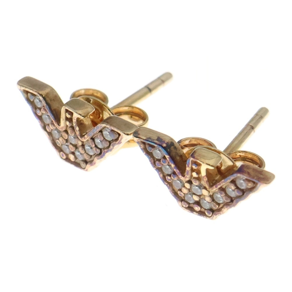 EMPORIO ARMANI(エンポリオアルマーニ) イーグルロゴ ラインストーン装飾 スタッドピアス ゴールド 両耳 EG3466221