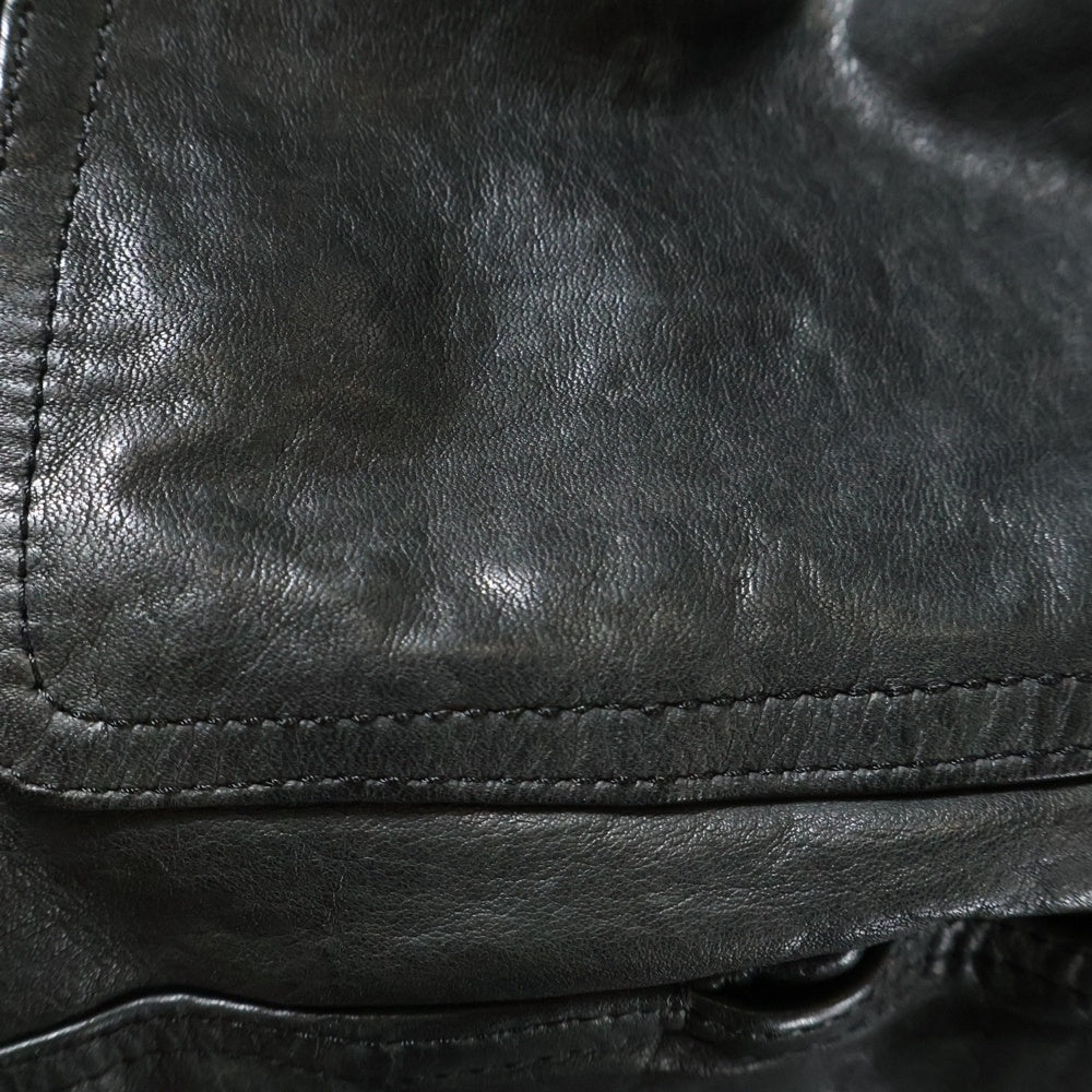 ISAMU KATAYAMA BACKLASH(イサムカタヤマバックラッシュ) ジャパンステア 製品染 サルエルサロペット レザーオーバーオール ブラック 2039-07