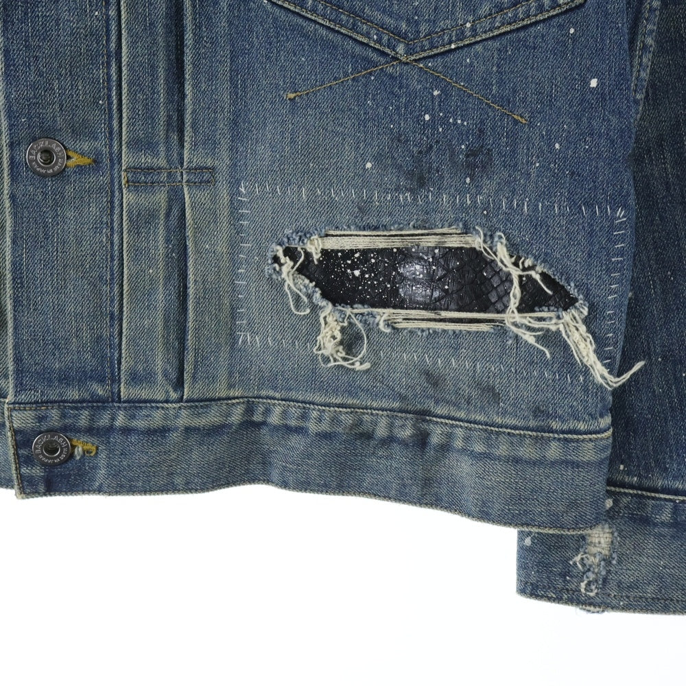 ISAMU KATAYAMA BACKLASH(イサムカタヤマバックラッシュ) 24SS ×KOSUKE MATSUI THE DENIM STRETCH SELVEDGE DENIM 2ND. JACKET 松井康輔 セルビッチ セカンドTYPE トラッカージャケット D-704-KO