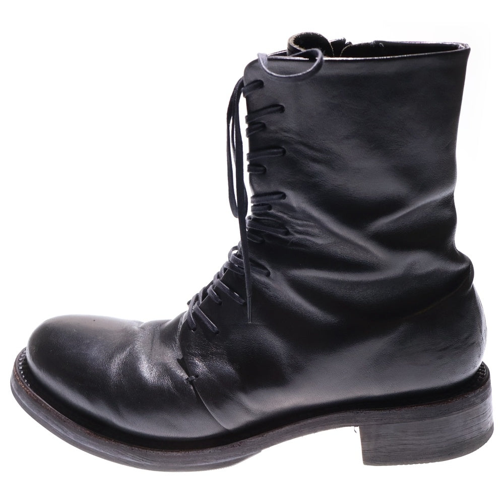 ISAMU KATAYAMA BACKLASH(イサムカタヤマバックラッシュ) OILED HORSE SIDEZIP LACE-UP BOOTS オイルドホースレザー サイドジップ レースアップブーツ ブラック 651-01