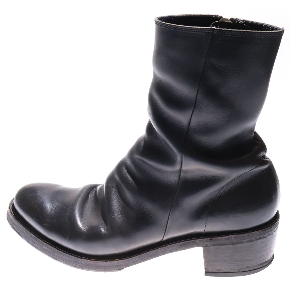 ISAMU KATAYAMA BACKLASH(イサムカタヤマバックラッシュ) ×GUIDI CALF CRINKLE SIDEZIP BOOTS グイディ オイルカーフ 製品シワ加工 レザーサイドジップブーツ ブラック 646