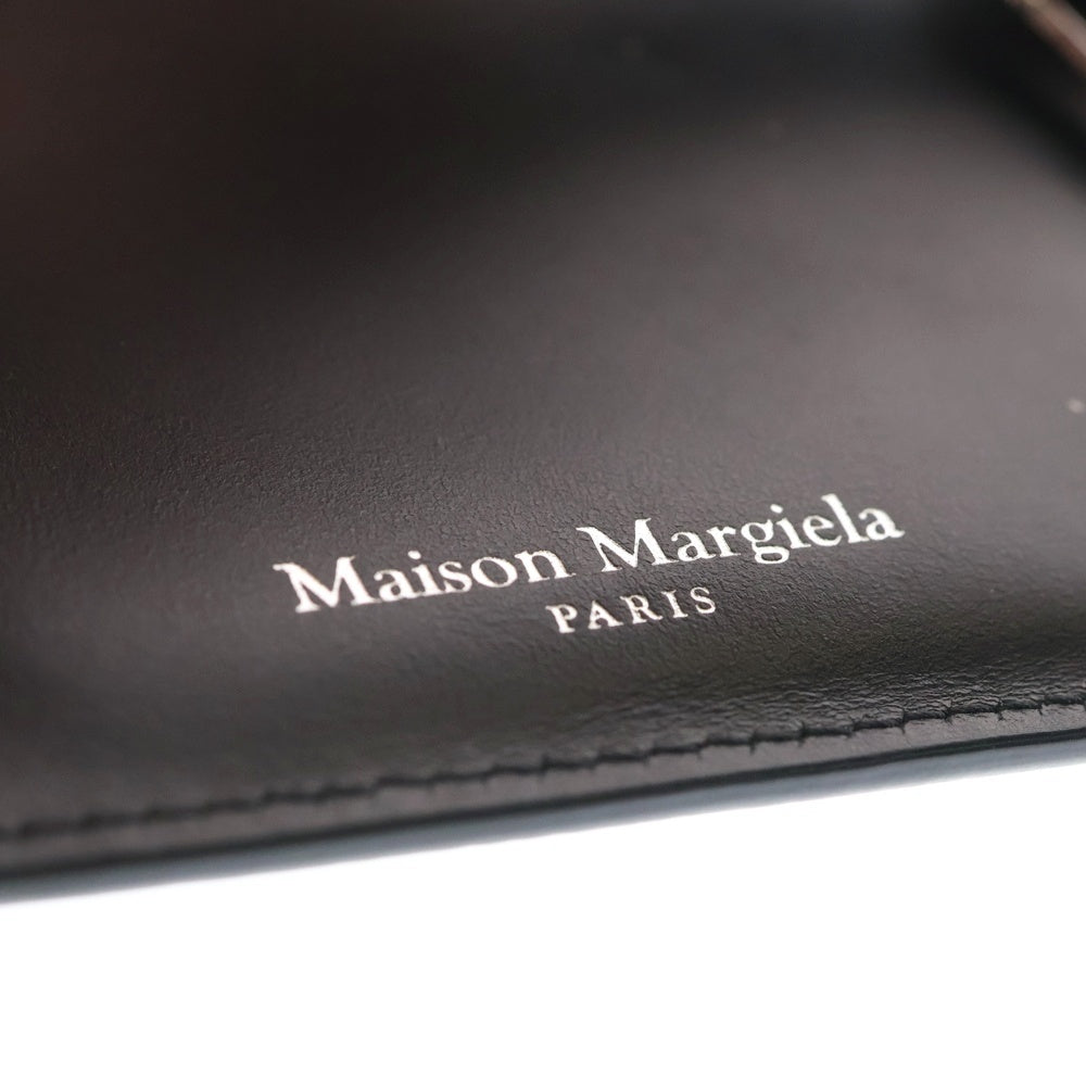 Maison Margiela 11(メゾンマルジェラ11) 4ステッチ マネークリップ付き レザーウォレット 二つ折り財布 ブラック SA1U0018